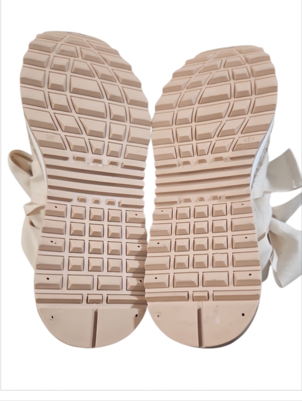 Free People Chapmin Espadrille Sneaker Ivory Ribbon Lace Platform Shoe Sz 7 - Picture 9 of 14
